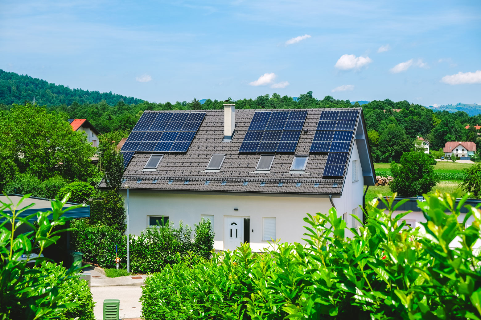 residential solar on a house
